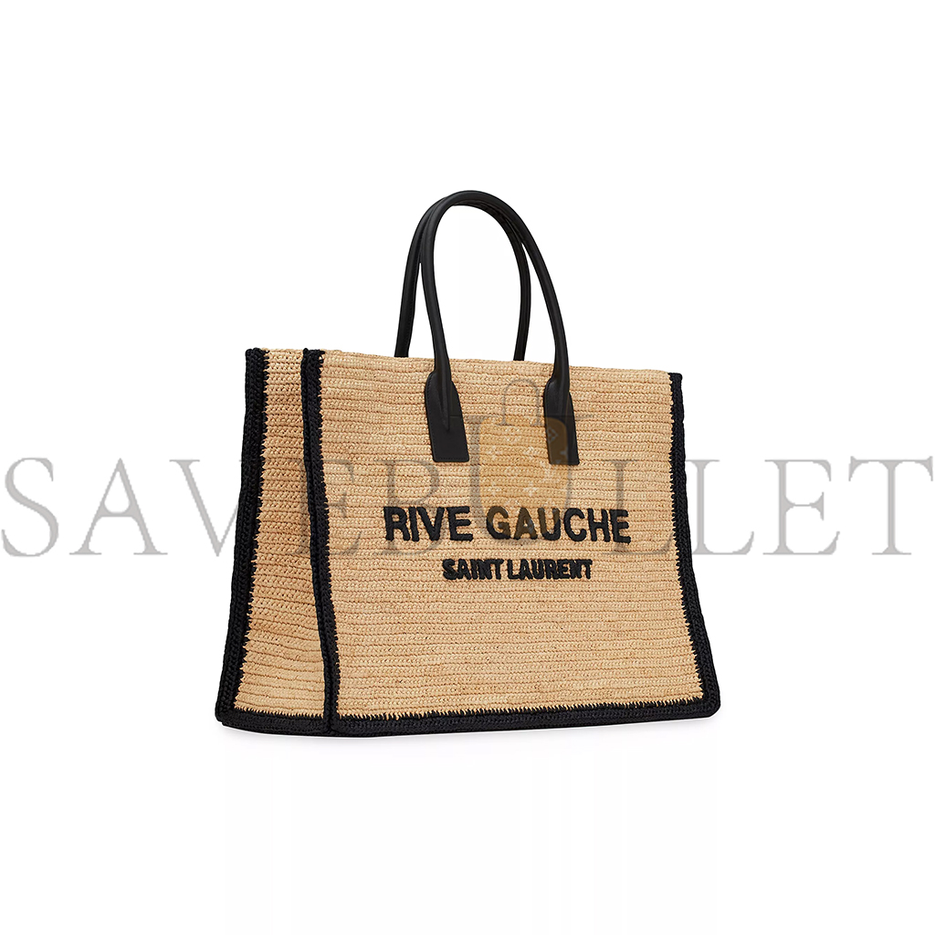 YSL RIVE GAUCHE TOTE BAG IN RAFFIA AND LEATHER 0400018758643 (48*36*16cm)